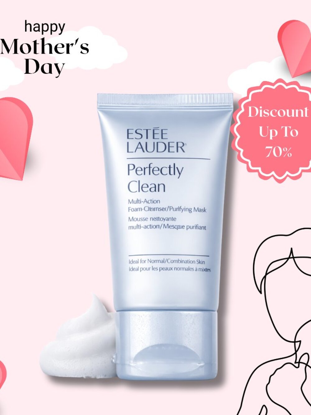 Estee Lauder Perfectly Clean Multi-Action Foam Cleanser 1 Oz